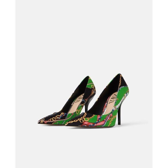 Zara Shoes - Zara chain print Mia heels sz. 37